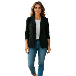 Bella Colori Womens Black Open Front Sweater Cardigan Size Small